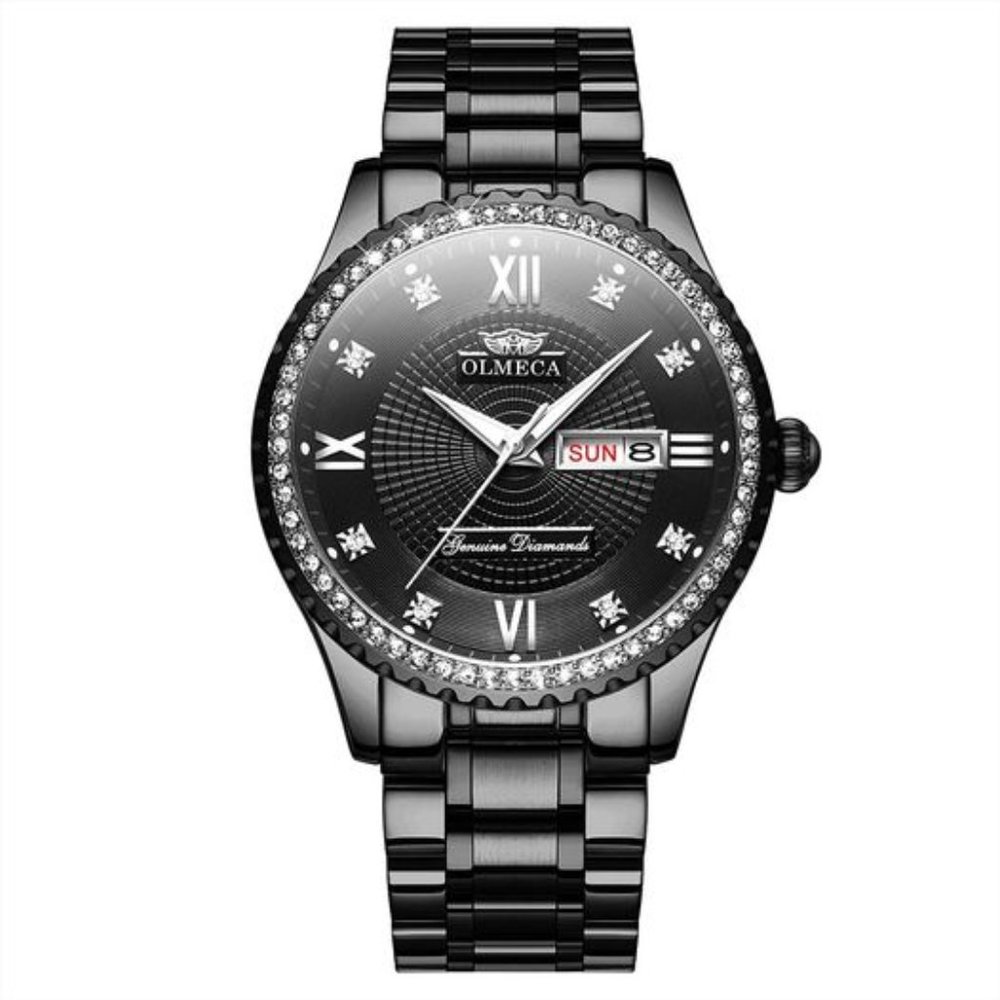 Olmeca Dress Stainless Steel Calendar Date Week Luminous Hands Waterproof Quartz